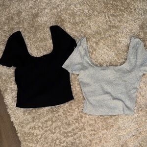 Universal Thread Black and Gray Crop Tops